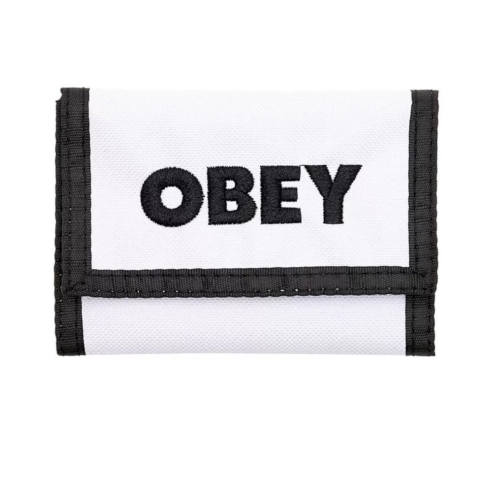 Obey Tri-Fold Wallet "Bold Logo" White/Black NWT